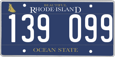 RI license plate 139099