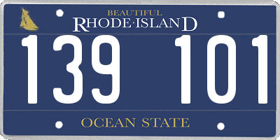 RI license plate 139101