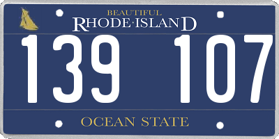 RI license plate 139107