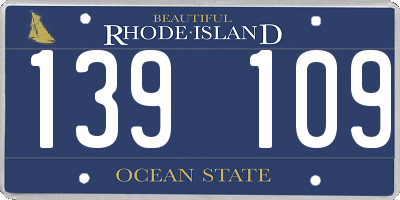 RI license plate 139109