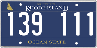 RI license plate 139111