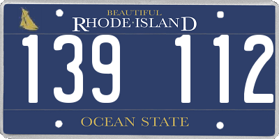 RI license plate 139112