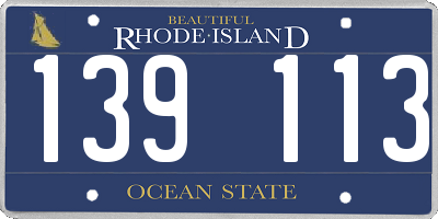RI license plate 139113