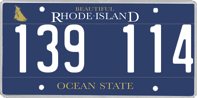 RI license plate 139114