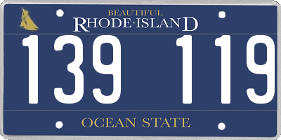 RI license plate 139119
