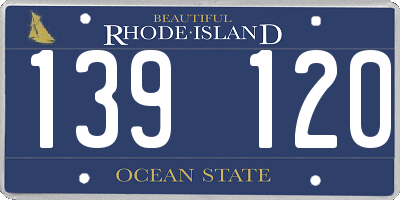 RI license plate 139120