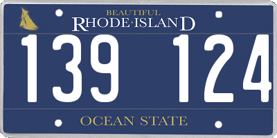 RI license plate 139124