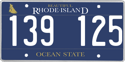 RI license plate 139125