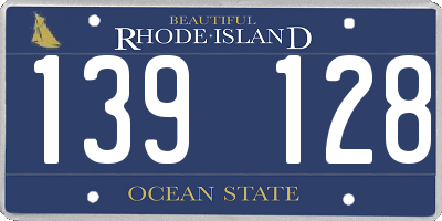 RI license plate 139128