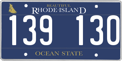 RI license plate 139130