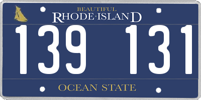 RI license plate 139131