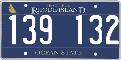 RI license plate 139132