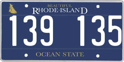 RI license plate 139135