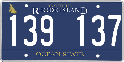 RI license plate 139137