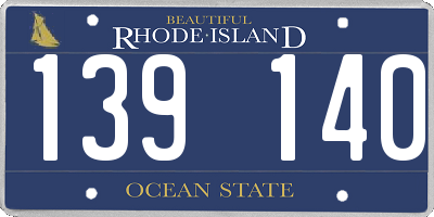 RI license plate 139140