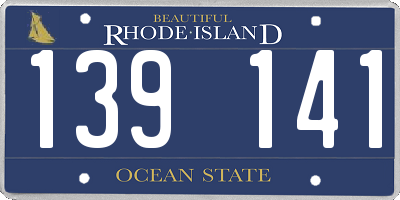 RI license plate 139141