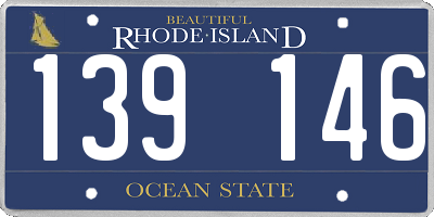 RI license plate 139146