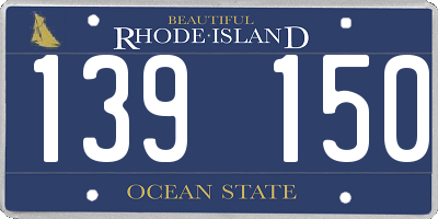 RI license plate 139150