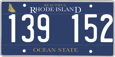 RI license plate 139152
