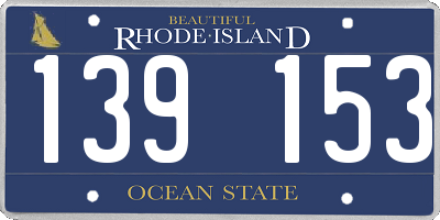 RI license plate 139153