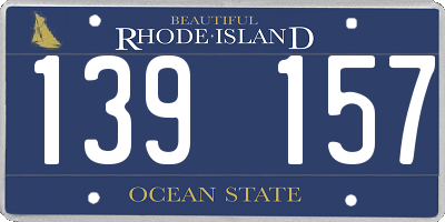 RI license plate 139157