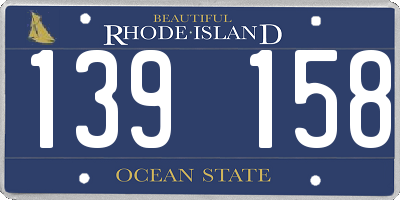 RI license plate 139158