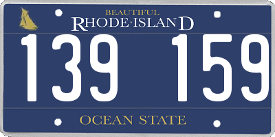RI license plate 139159