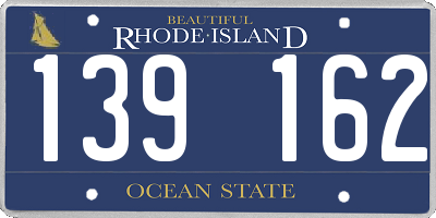 RI license plate 139162