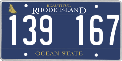 RI license plate 139167