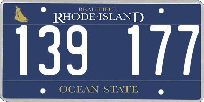 RI license plate 139177