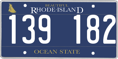 RI license plate 139182