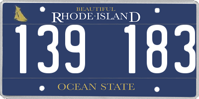 RI license plate 139183