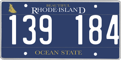 RI license plate 139184