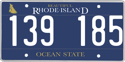 RI license plate 139185