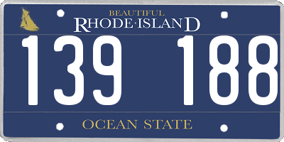 RI license plate 139188