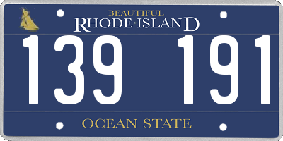 RI license plate 139191