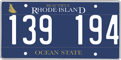 RI license plate 139194