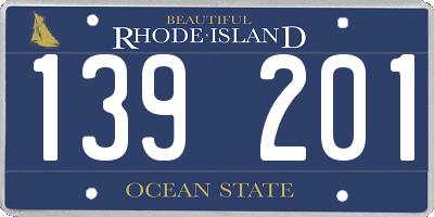 RI license plate 139201
