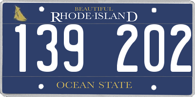 RI license plate 139202