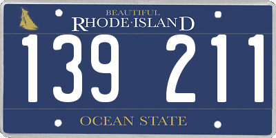 RI license plate 139211