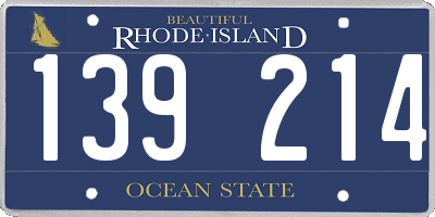 RI license plate 139214