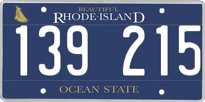 RI license plate 139215