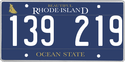 RI license plate 139219