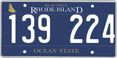 RI license plate 139224