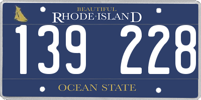RI license plate 139228