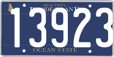 RI license plate 13923