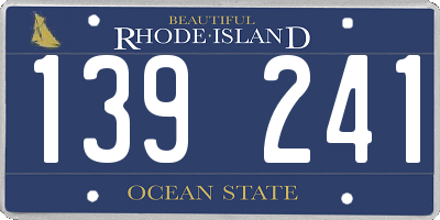 RI license plate 139241