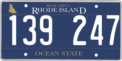 RI license plate 139247