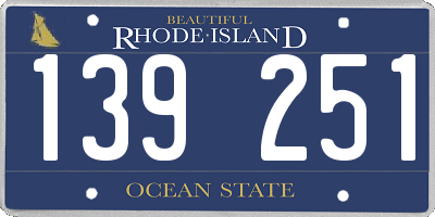 RI license plate 139251