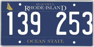 RI license plate 139253